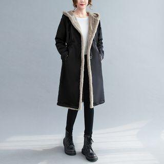 Fleece-lined Padded Long Parka