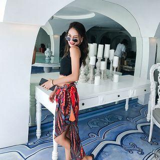 Set: Patterned Tankini + Cover Up