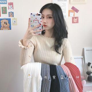 Lettuce Edge Bell Sleeve Knit Top