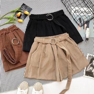Plain Corduroy Loose-fit Shorts