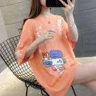 Short-sleeve Machine Print T-shirt
