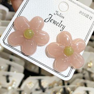 Acrylic Flower Stud Earring 1 Pair - Pink - One Size