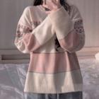 Floral Sweater Off-white - One Size