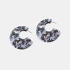Acetate C Hoop Earrings 1 Pair - Light Gray - One Size