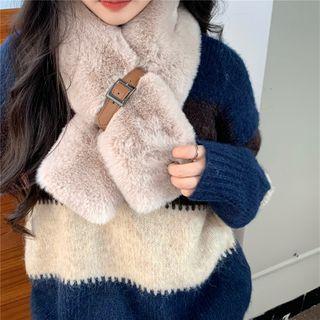Buckled Furry Scarf