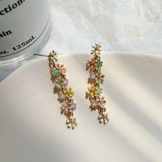 Glaze Flower Drop Earring