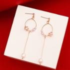 Embellished Earring 1 Pair - 925 Silver Stud - Gold - One Size