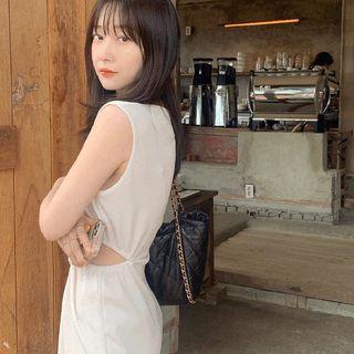 Cutout-waist Long Tank Dress