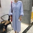 Check Loose-fit Long-sleeve Hooded Dress