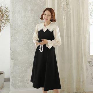 Tab-waist Mini Pinafore Dress