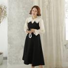 Tab-waist Mini Pinafore Dress