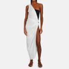 One-shoulder Slit Midi Overall Dress