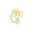Simple Plated Gold Pattern Adjustable Split Ring Golden - One Size