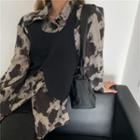 Printed Shirt / Plain Vest
