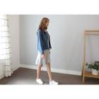 Collarless Denim Jacket