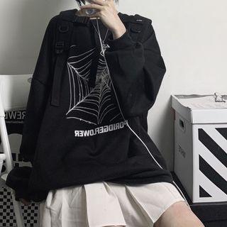 Spider Web Print Pullover