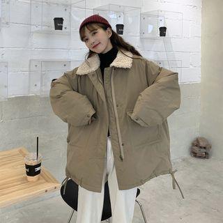 Plain Padded Jacket Khaki - One Size