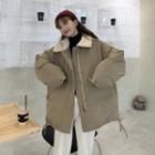 Plain Padded Jacket Khaki - One Size