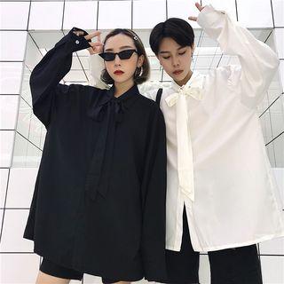 Couple Matching Tie Neck Shirt