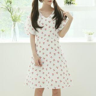 Cherry Pattern A-line Dress