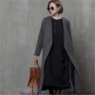 Snap-button Maxi Knit Cardigan