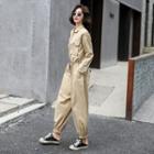 Long Sleeve Cargo Harem Shirt Jumpsuit