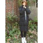 Hooded Flap-pocket Long Puffer Coat