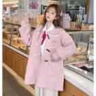 Embroidered Toggle Coat Pink - One Size