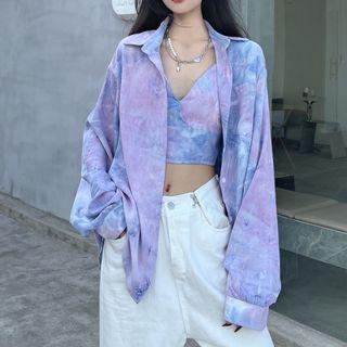 Tie-dyed Shirt / Cropped Camisole Top / Set