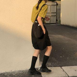 Plain Short-sleeve Shirt / Plain Straight-cut Shorts