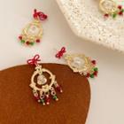 Christmas Bell Faux Crystal Alloy Dangle Earring