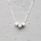 Sterling Silver Cube Necklace