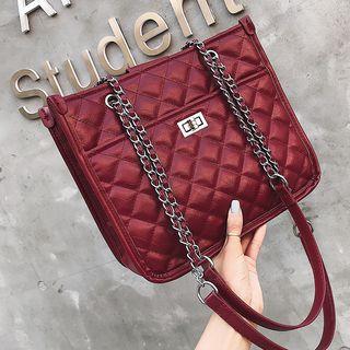 Quilted Faux Leather Tote Bag