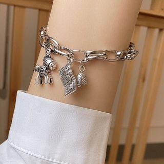 Stainless Steel Horse & Banknote Bracelet S059 - Silver - One Size