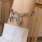Stainless Steel Horse & Banknote Bracelet S059 - Silver - One Size