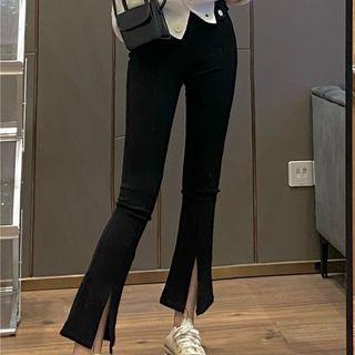 High-waist Split Boot Cut Jeans