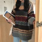 Totem Print Long-sleeve Sweater