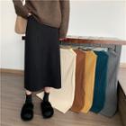 Rib-knit A-line Skirt In 6 Colors