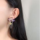 Flower Faux Crystal Chained Earring