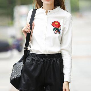 Floral Split-neck Blouse