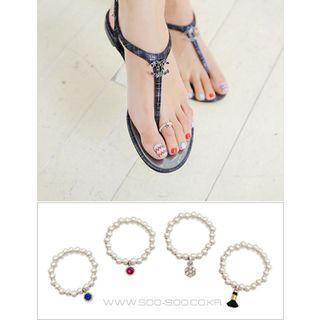 Charm-detail Silver Toe Ring