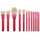 Set Of 12: Makeup Brush T-12-070 - Set Of 12 - Red - One Size