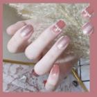 Faux Pearl / Glitter Faux Nail Tips 209 - Pink - One Size