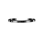 Simple And Fashion Plated Black Geometric Round Opening 316l Stainless Steel Bangle With White Cubic Zirconia Black - One Size