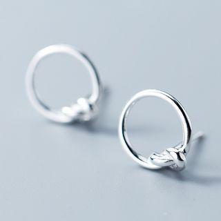 925 Sterling Silver Hoop Stud Earring As Shown In Figure - One Size