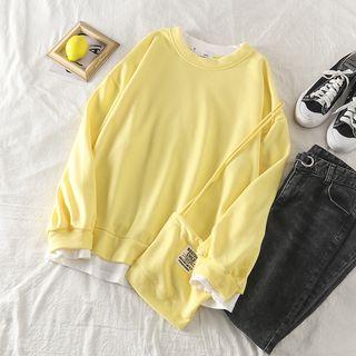 Lettering Loose-fit Sweatshirt Yellow - One Size