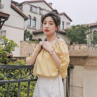 3/4-sleeve Checker Top