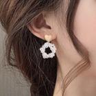 Heart Flower Faux Pearl Dangle Earring 1 Pair - White - One Size