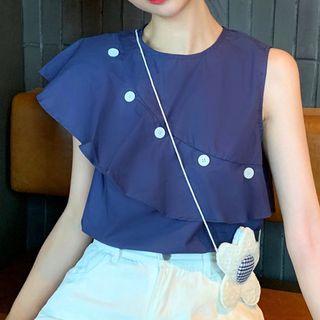 Ruffle-detail Sleeveless Shirt