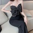 High Waist Bell Bottom Pants / Bow Front Camisole Top